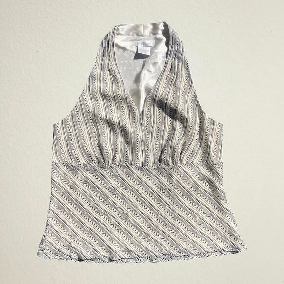 Y2K striped halter style surplice wrap top Worthington office siren boho chic - Picture 1 of 7